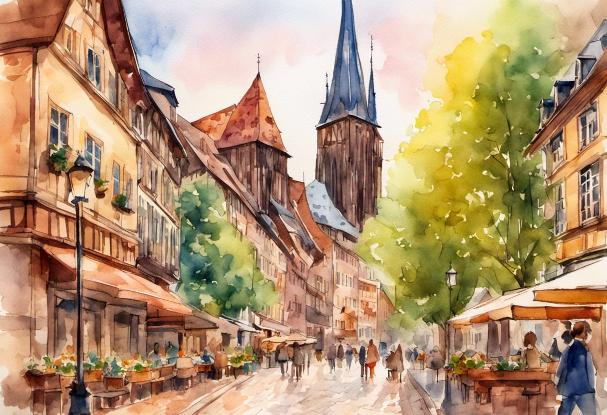 Quartier européen et la célèbre cathédrale de Strasbourg en illustration