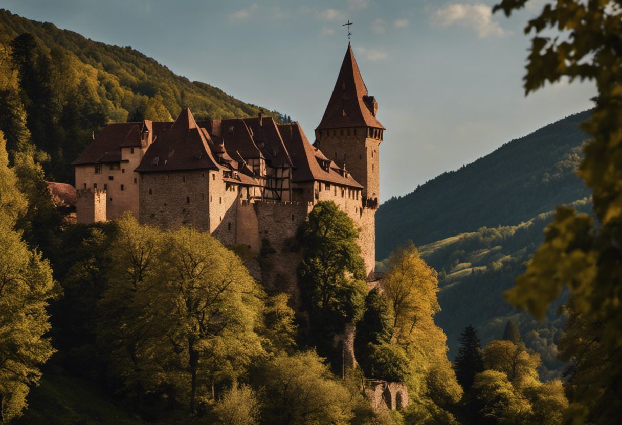Château fortifié médiéval d'Alsace en haute qualité