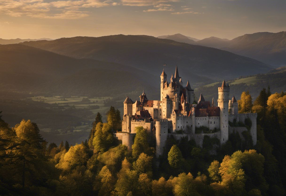 Vue panoramique de châteaux pittoresques en 4k