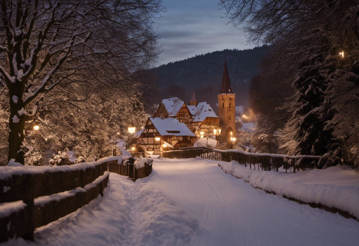 Charme hivernal d'Alsace: détail exquis en 4k.