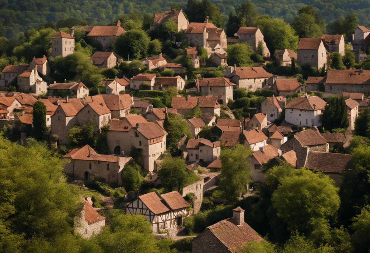 Village d'époque avec architecture bien conservée